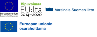 Euroopan aluekehitysrahasto ja vipuvoimaan EU:lta logo, Varsinais-Suomen liiton logo ja Euroopan unionin osarahoittama -logo